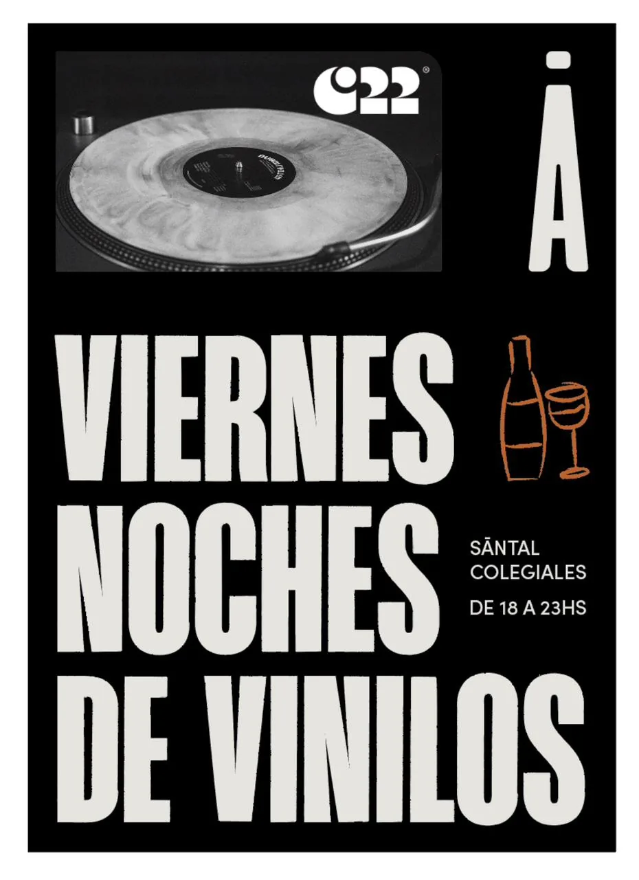 Flyer Viernes Noches de Vinilos — SĀNTAL Colegiales con C22